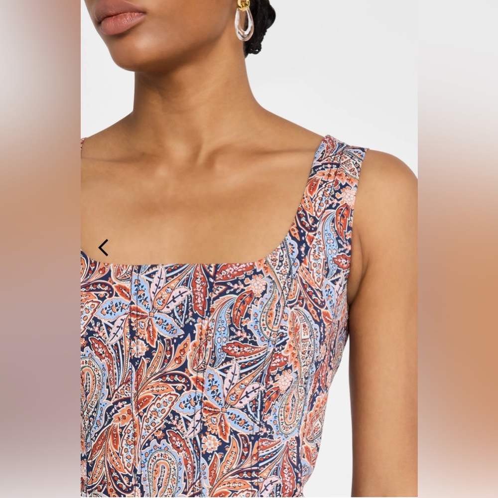 Veronica Beard Jolie Paisley Midi Dress - Picture 2 of 9